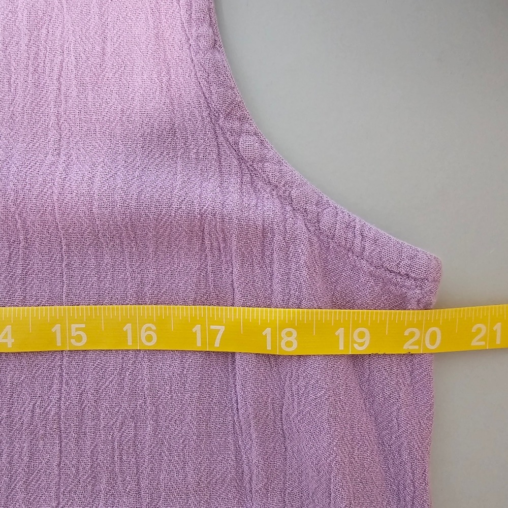 OH MY GAUZE! L/XL‎ Sleeveless Midi Dress Lavender Cotton Gauze Casual - Picture 6 of 8